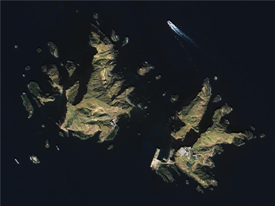 국토위성(차세대중형위성) 1호가 촬영한 고해상도 영상 최초 공개, 2021년 3월 31일 독도 관측영상