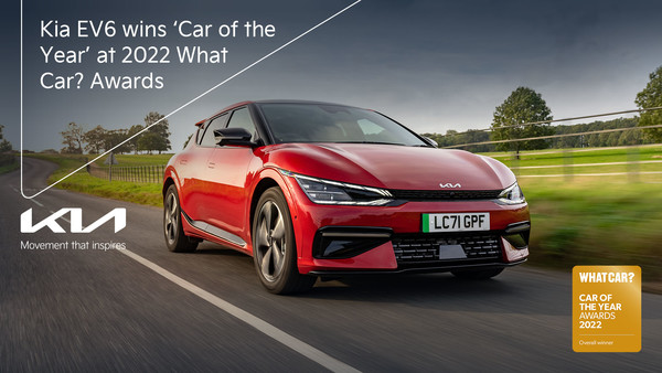 기아 EV6가 영국 2022 왓 카 어워즈(2022 What Car? Car of the Year Awards)에서 ‘올해의 차’와 ‘올해의 전기 스포츠유틸리티차량(SUV)’으로 선정됐다. [사진=기아 제공]