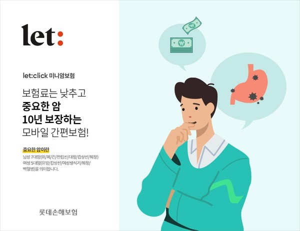 롯데손보, ‘let:click 미니암보험’ 2030 중심 가입자 증가. [사진=롯데손보 제공]