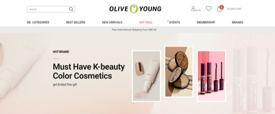 올리브영 글로벌몰 메인 페이지 [사진= CJ올리브영 제공]