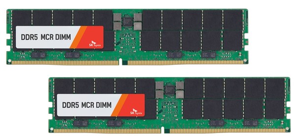 SK하이닉스가 신개념을 도입한 세계 최고속 서버용 D램 제품인 ‘DDR5 MCR DIMM’의 샘플 [사진=SK하이닉스 제공]