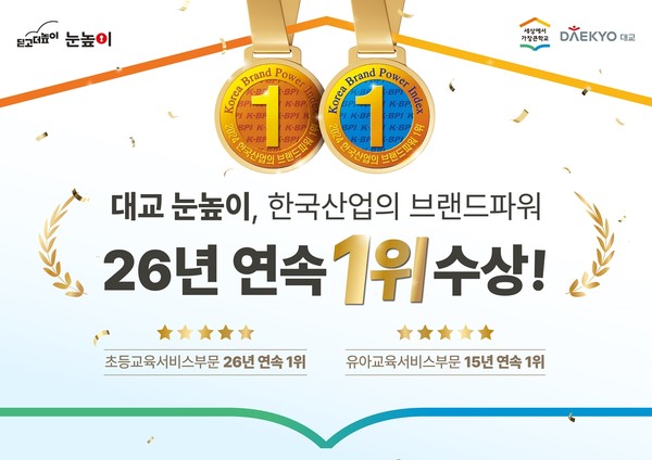 대교 눈높이, 한국산업의 브랜드파워 26년 연속 1위 [사진=대교 눈높이 제공]
