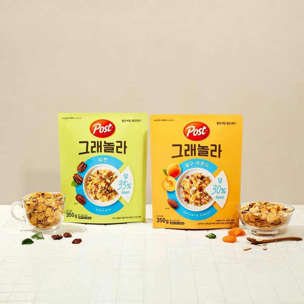동서식품, ‘포스트 그래놀라’ 살구 아몬드•피칸 2종 출시 [사진=동서식품 제공]